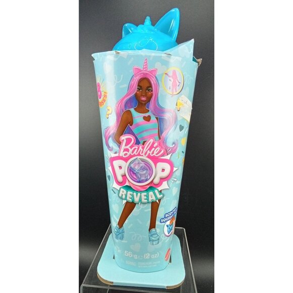 Barbie Pop Reveal Doll Unicorn-Themed With Color Change Feature & 8 Fun Surprise - Picture 1 of 4